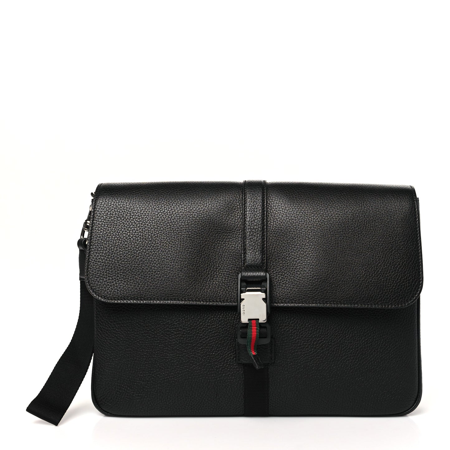 Calfskin Web Medium Business Case Black