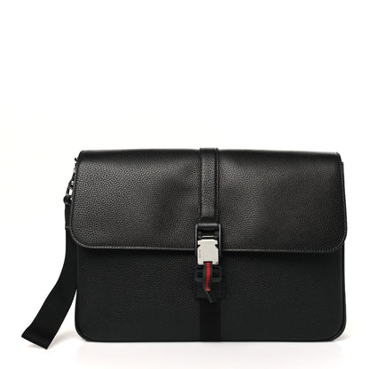 Gucci Calfskin Web Medium Business Case Black 1 of 9