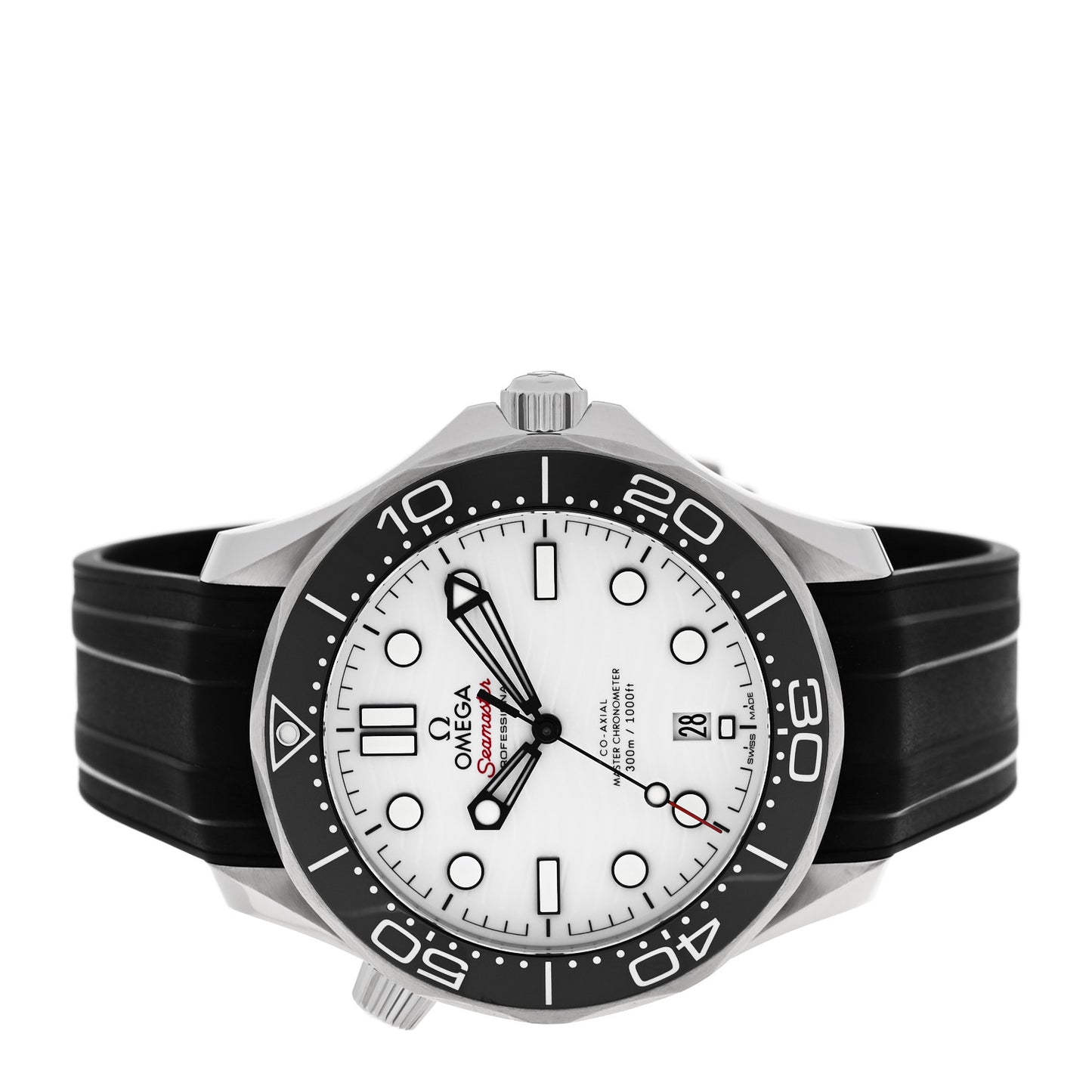 Stainless Steel Rubber 42mm Seamaster Diver 300M Co-Axial Master Chronometer Automatic Watch White 210.32.42.20.04.001