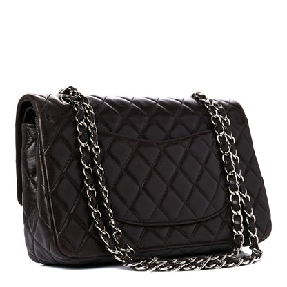 Chanel Lambskin Quilted Medium Double Flap Dark Brown 3 of 18