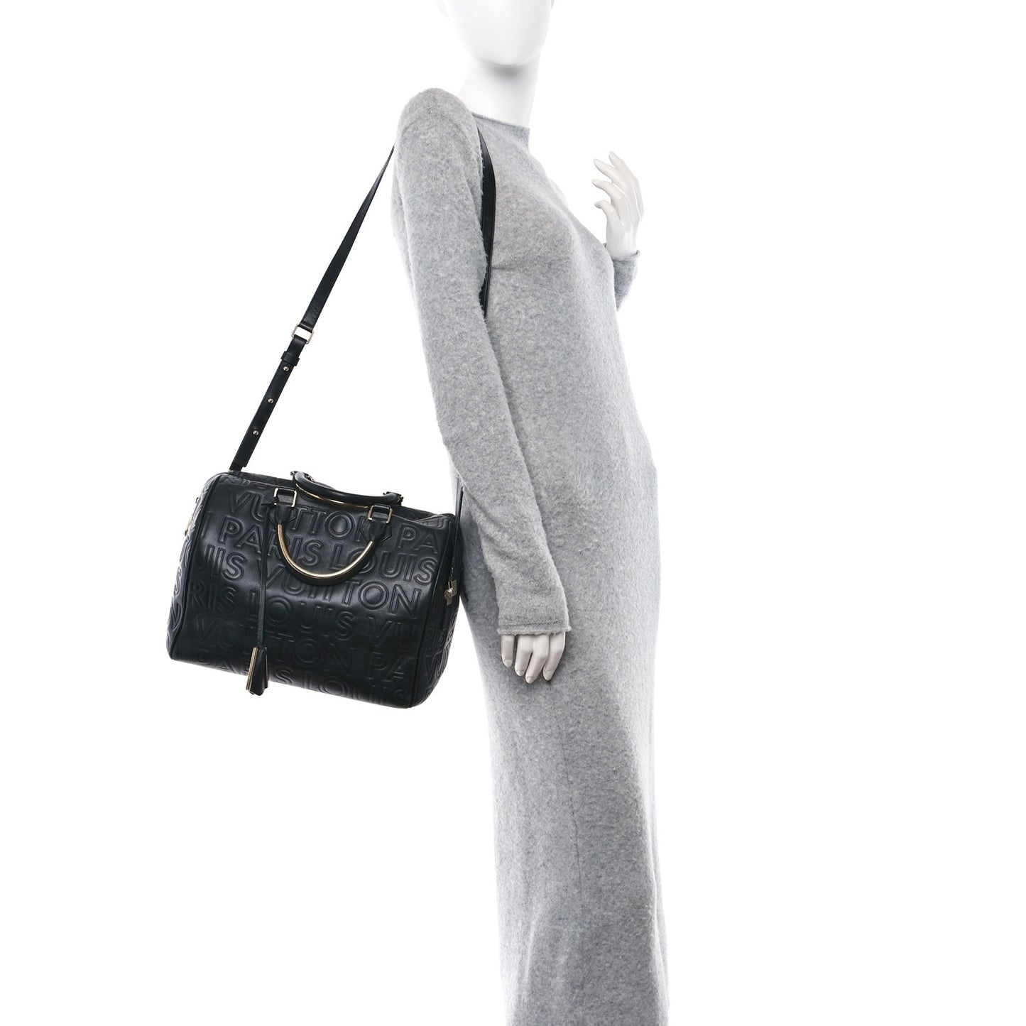 Calfskin Embossed Speedy Cube 30 Black