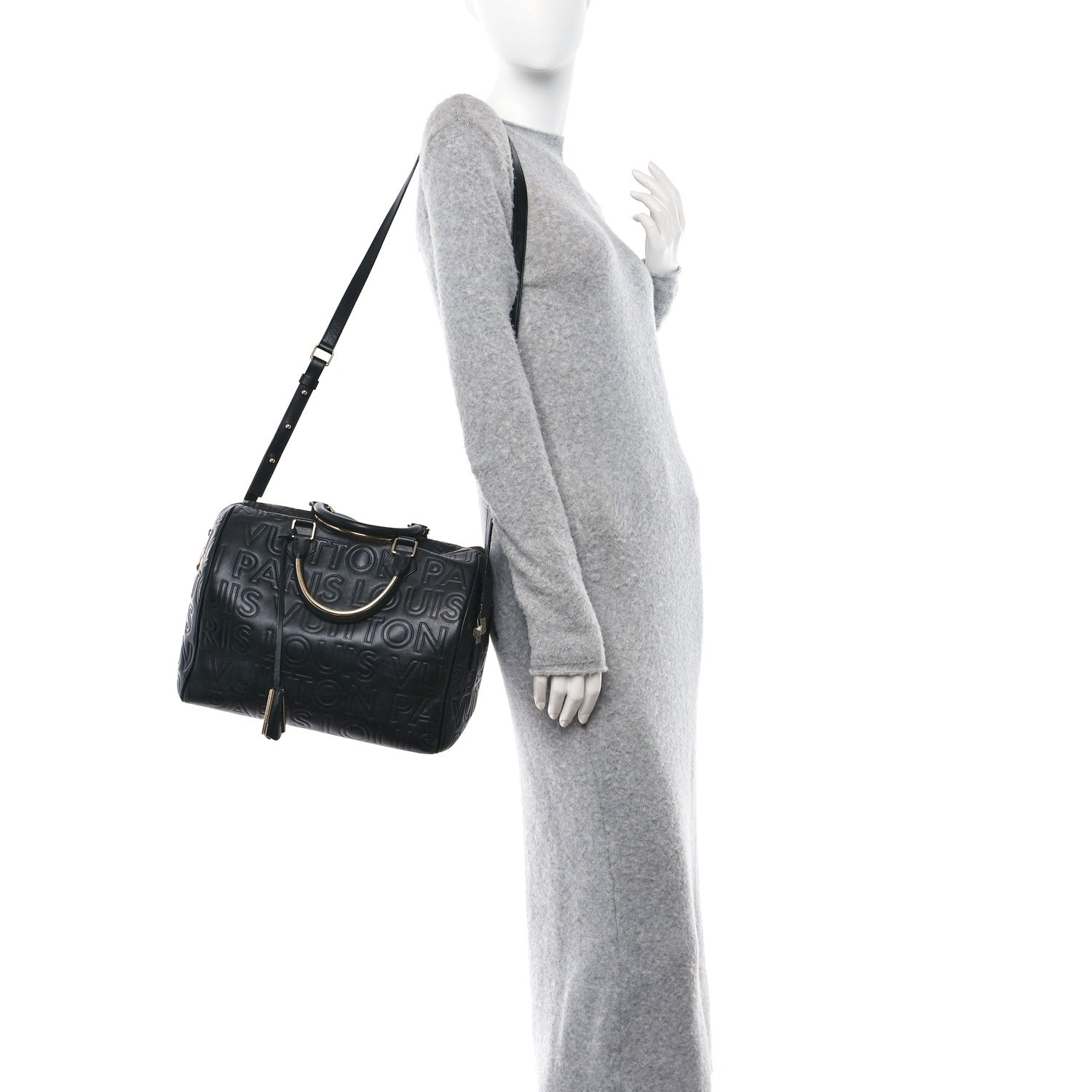 Louis Vuitton Calfskin Embossed Speedy Cube 30 Black 2 of 16