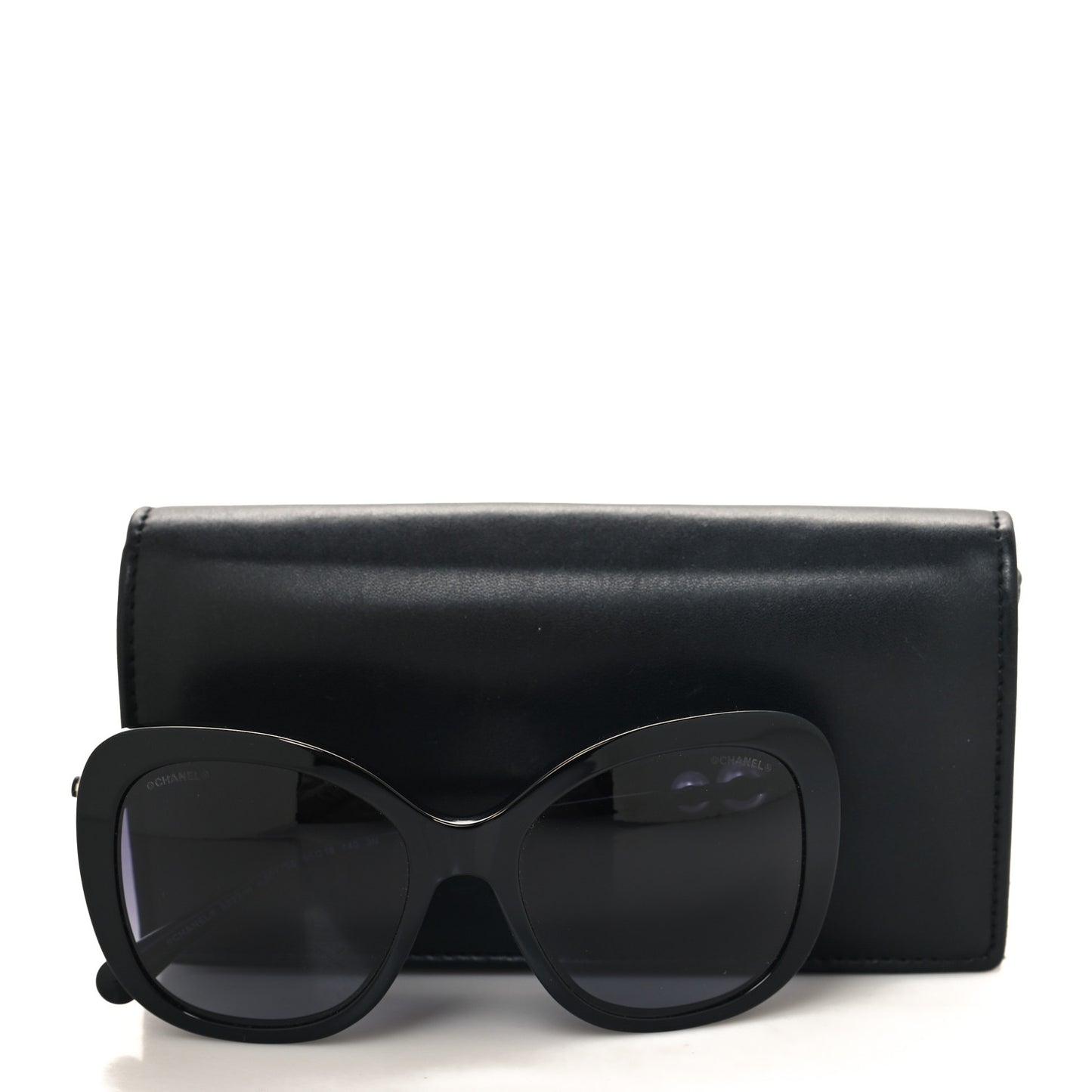 Acetate Butterfly Winter Pearl Sunglasses 5339-H Black