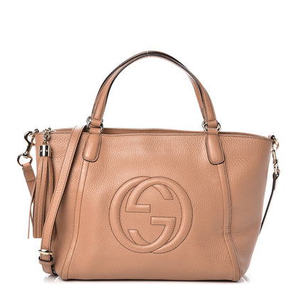 Gucci Pebbled Calfskin Small Soho Top Handle Bag Camelia 1 of 11
