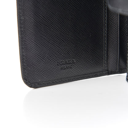 Prada Saffiano Metal Compact Wallet Black 7 of 13
