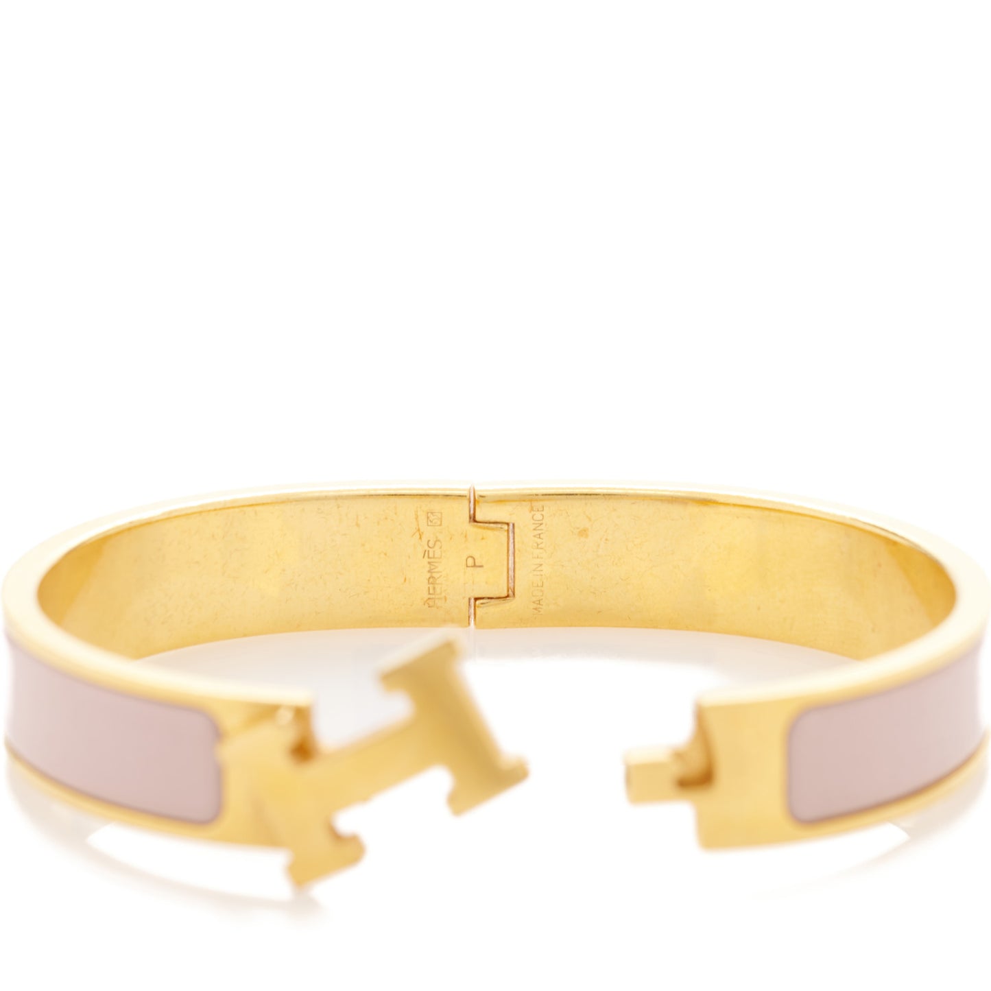Enamel Clic Clac H Narrow Bracelet PM Marron Glace