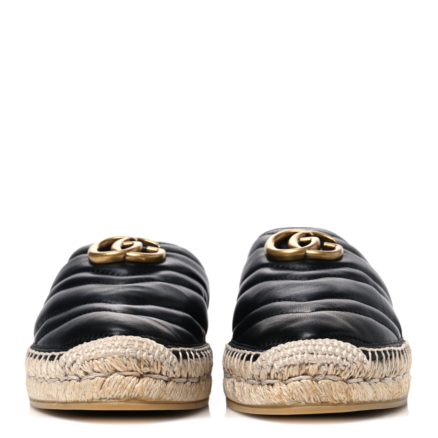 Nappa Matelasse GG Marmont Espadrille Slippers 37.5 Black