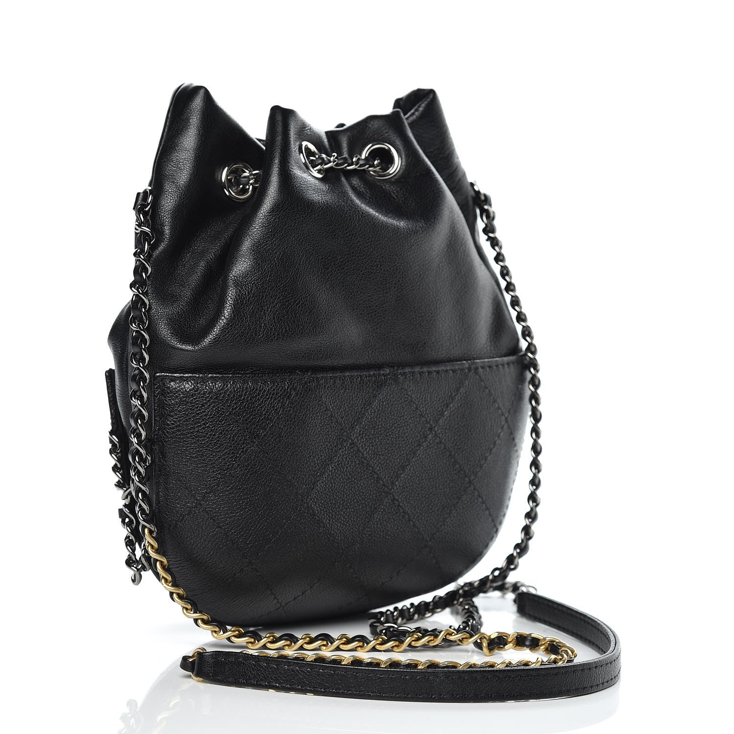 Chanel Calfskin Quilted Small Gabrielle Bucket Black 3 of 10
