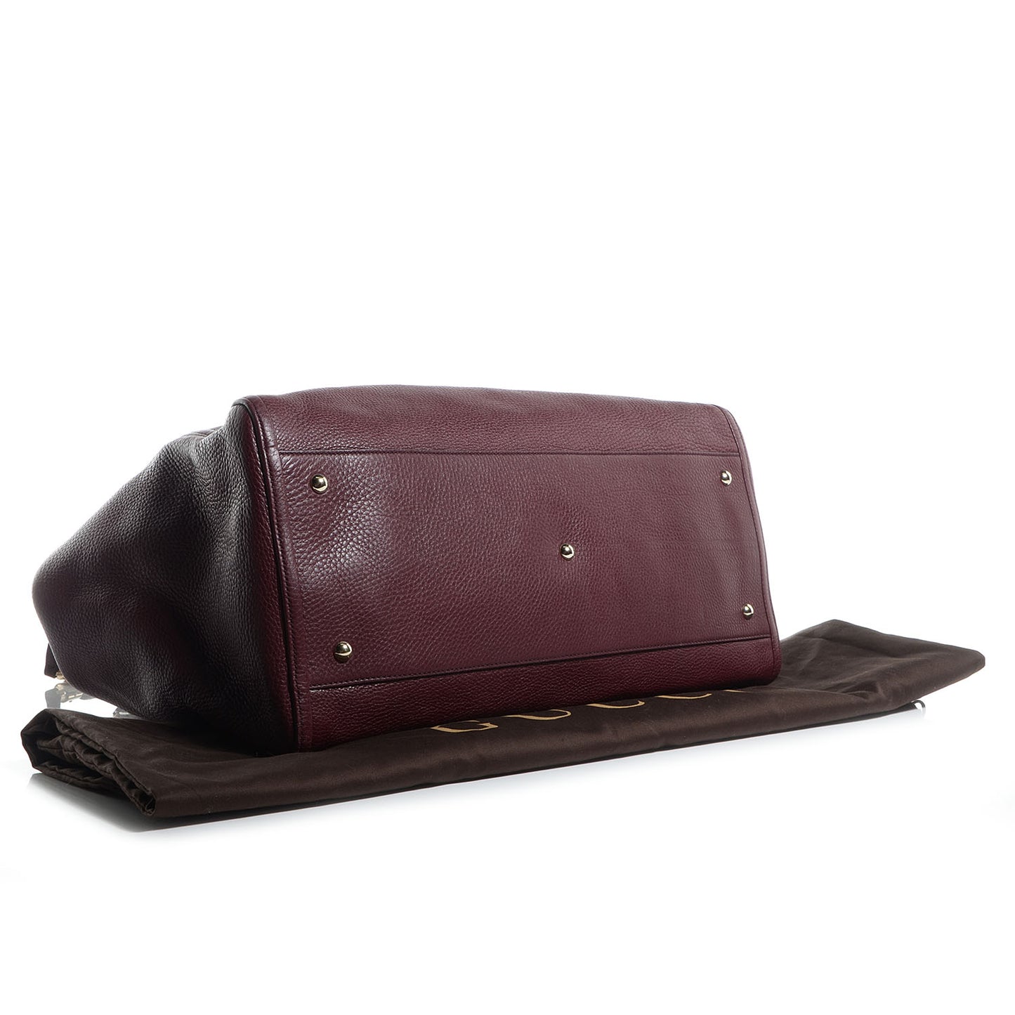 Pebbled Calfskin Large Soho Shoulder Bag Bordeaux