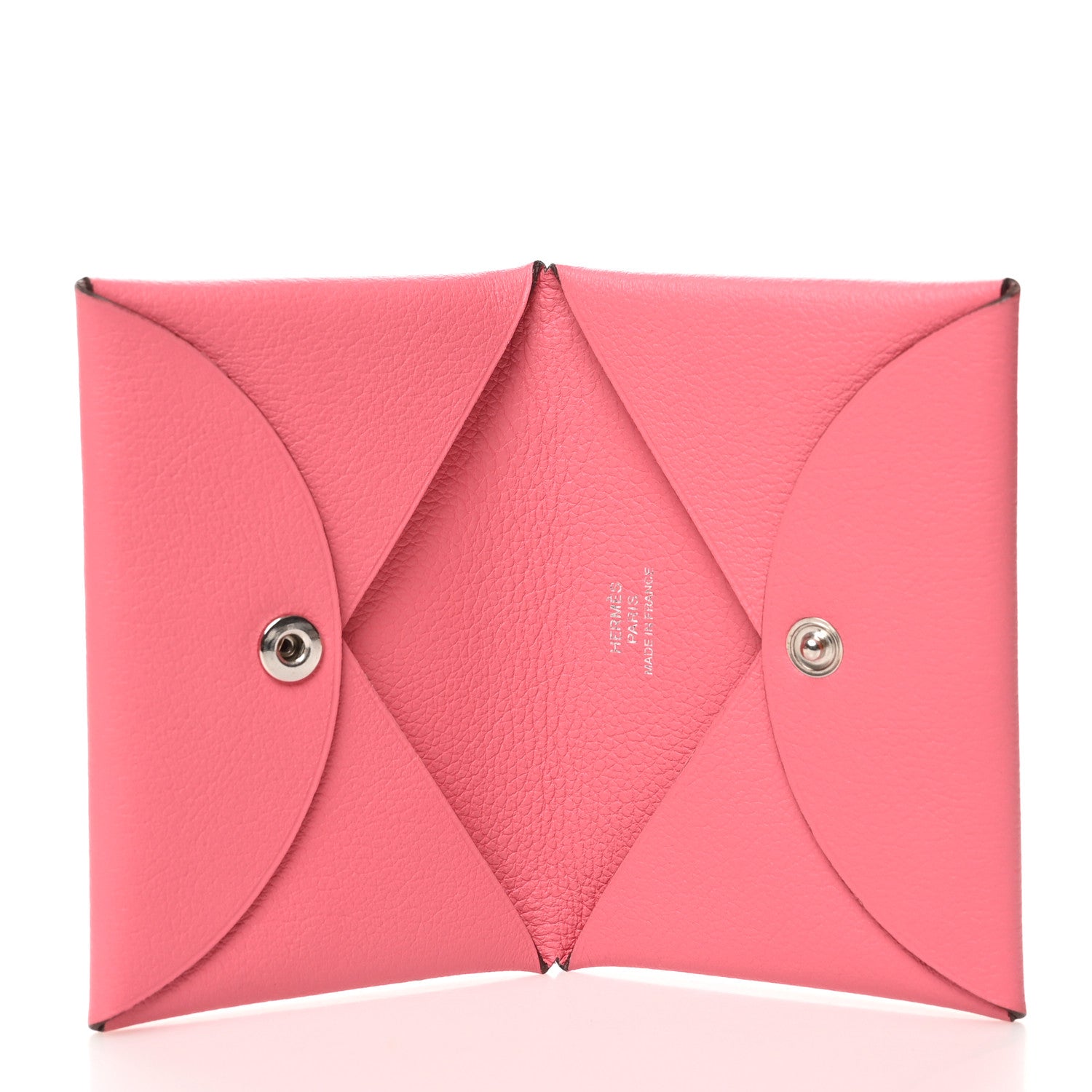 Hermes Evercolor Calvi Card Case Rose Azalee 5 of 7