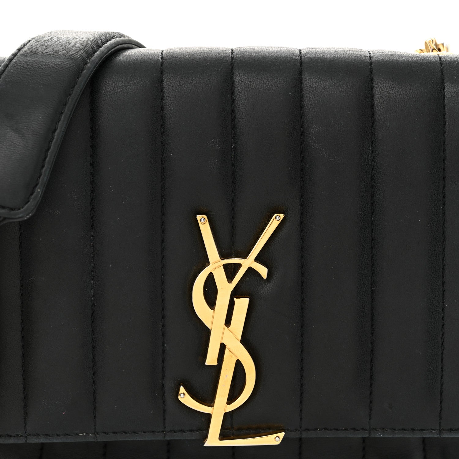 Saint Laurent Lambskin Matelasse Monogram Medium Vicky Chain Bag Black 8 of 17