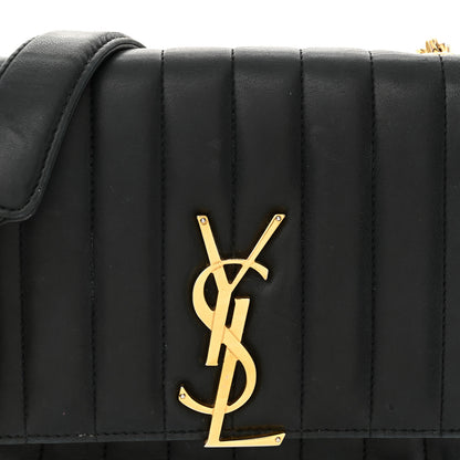 Saint Laurent Lambskin Matelasse Monogram Medium Vicky Chain Bag Black 8 of 17