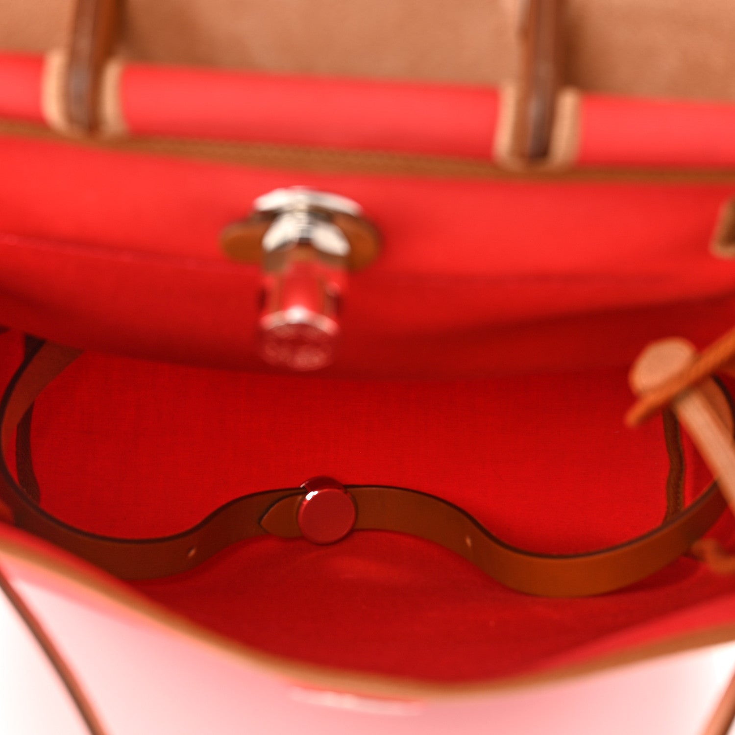 Hermes Military Toile Vache Hunter Herbag a Dos Zip Retourne Backpack Bougainvillea Fauve 6 of 12