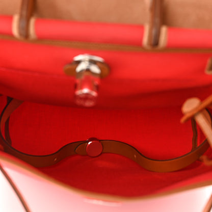 Hermes Military Toile Vache Hunter Herbag a Dos Zip Retourne Backpack Bougainvillea Fauve 6 of 12