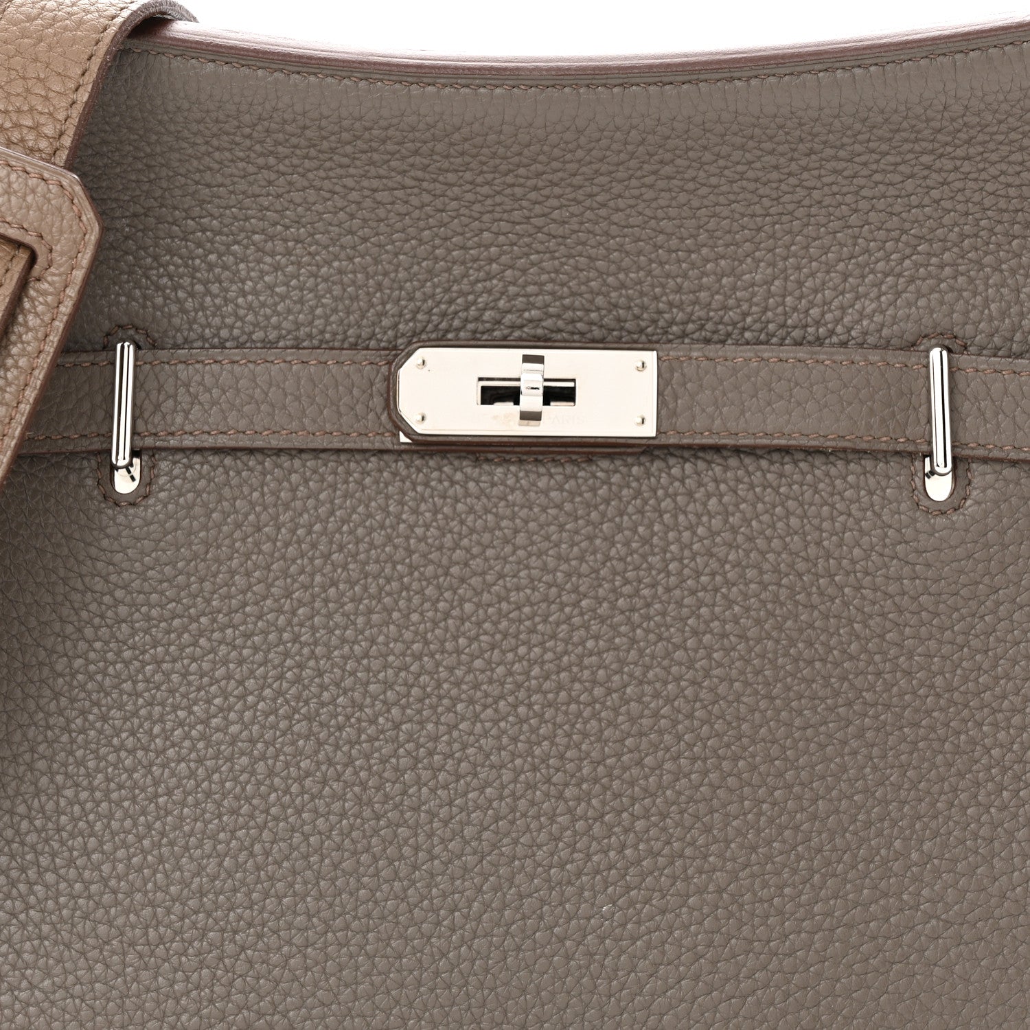 Hermes Taurillon Clemence Bi-Color Jypsiere 28 Etain Etoupe 8 of 12