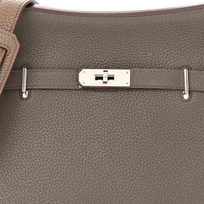 Hermes Taurillon Clemence Bi-Color Jypsiere 28 Etain Etoupe 8 of 12
