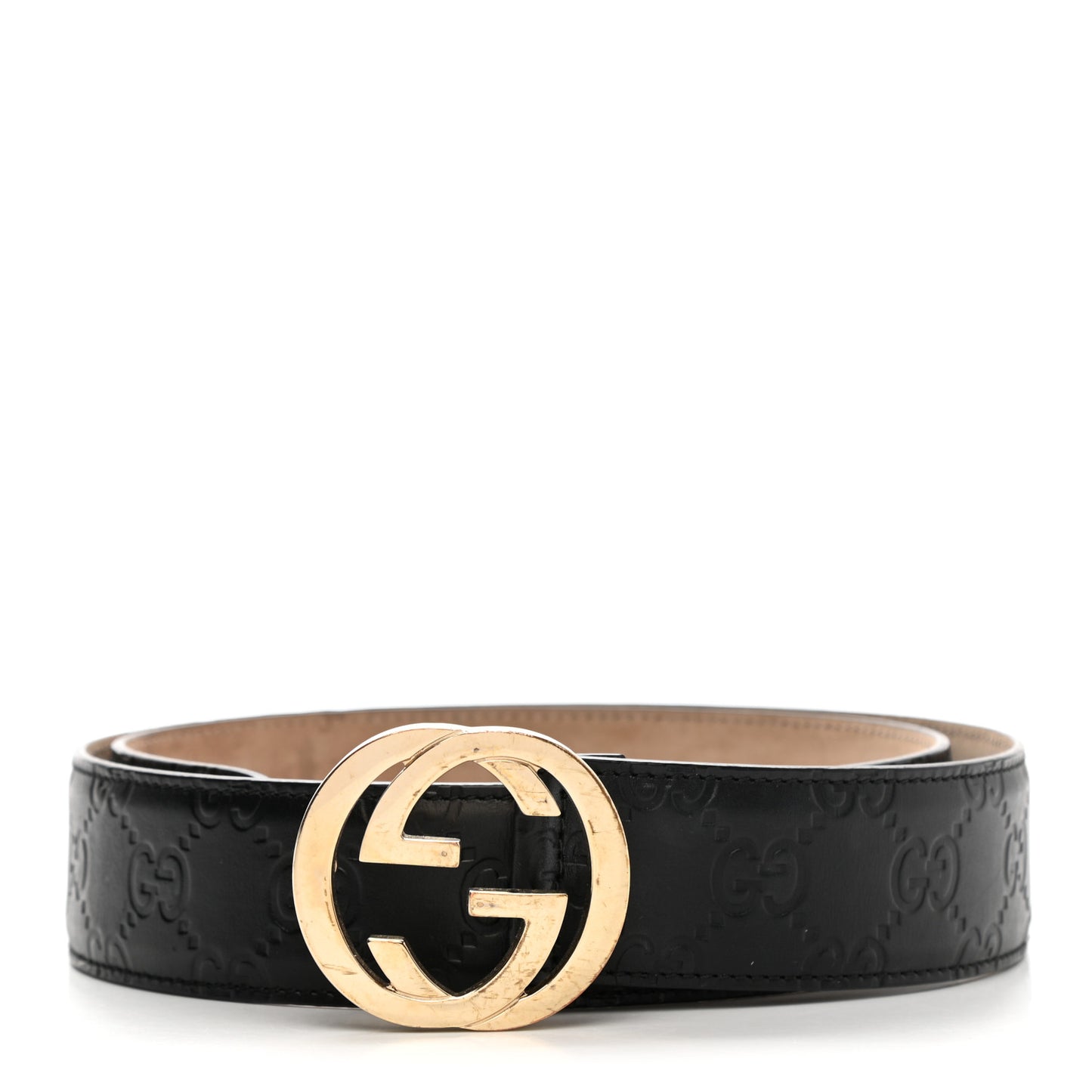 Guccissima Signature Interlocking G 37mm Belt 85 34 Black