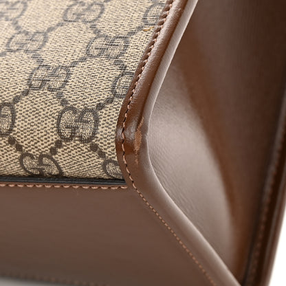 Gucci GG Supreme Monogram Azalea Calfskin Small Retro Interlocking G Tote Bag Beige Ebony Brown Sugar 13 of 17