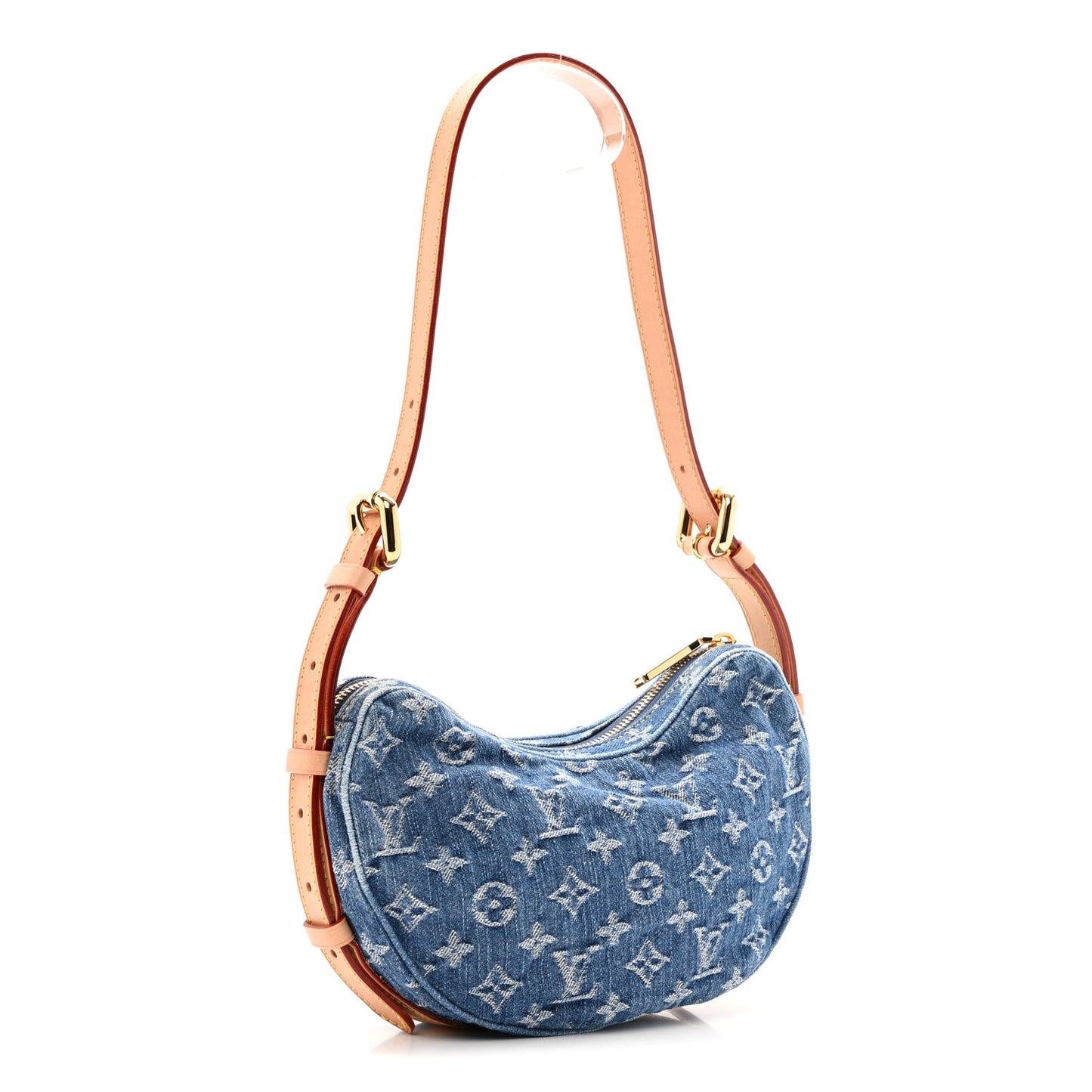 Monogram Denim Croissant MM Blue