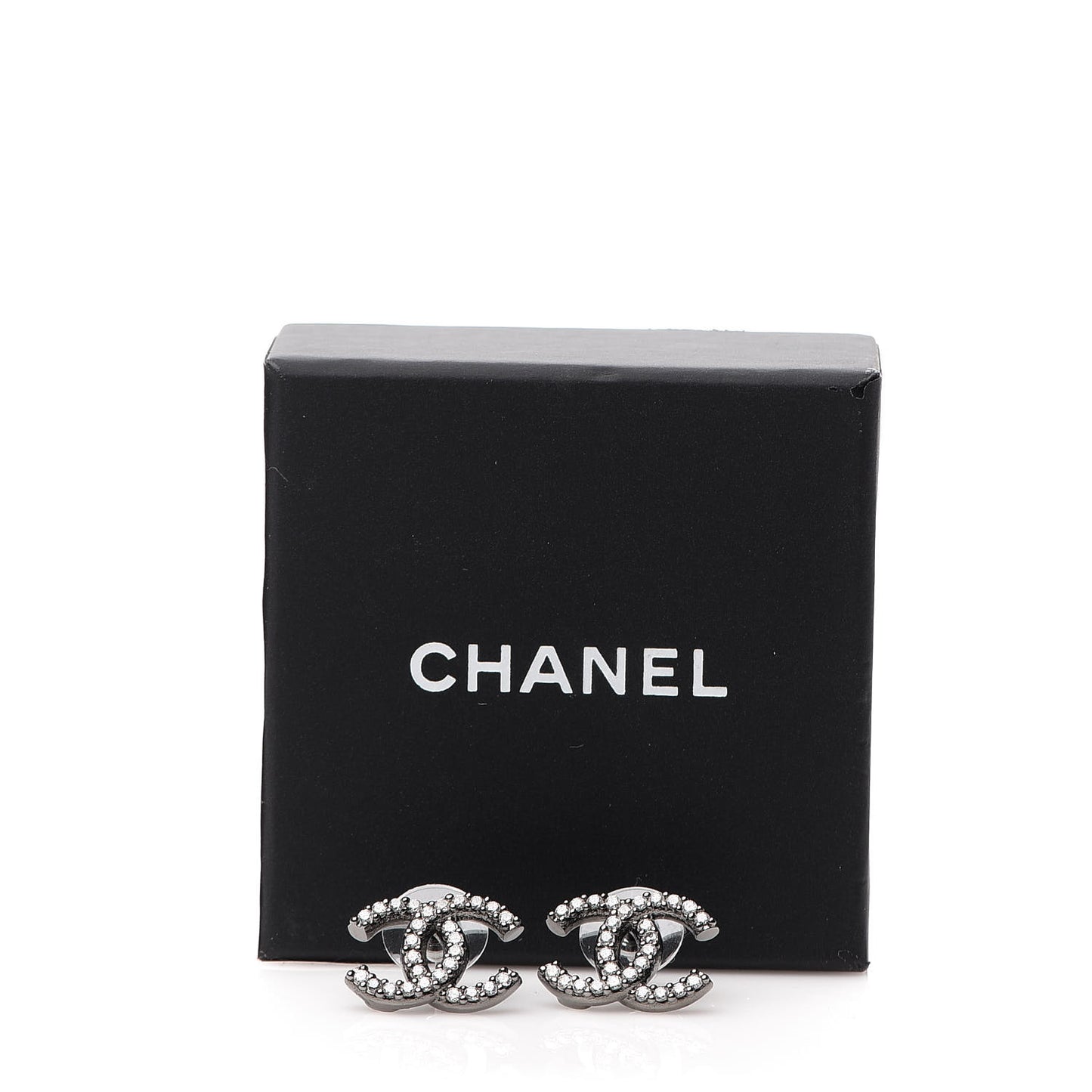 Crystal CC Earrings Silver