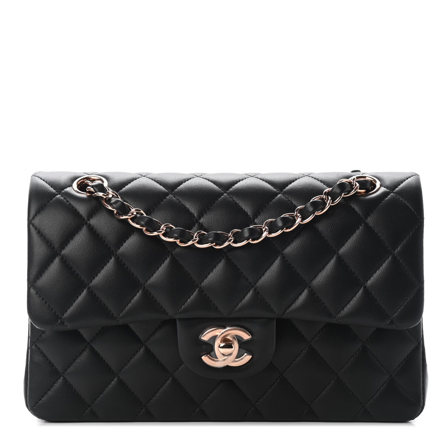 Chanel Lambskin Quilted Small Double Flap Black 1 of 8