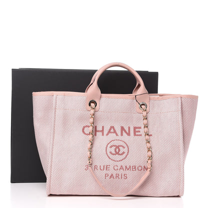 Chanel Mixed Fibers Calfskin Medium Deauville Tote Rose Pink 9 of 9