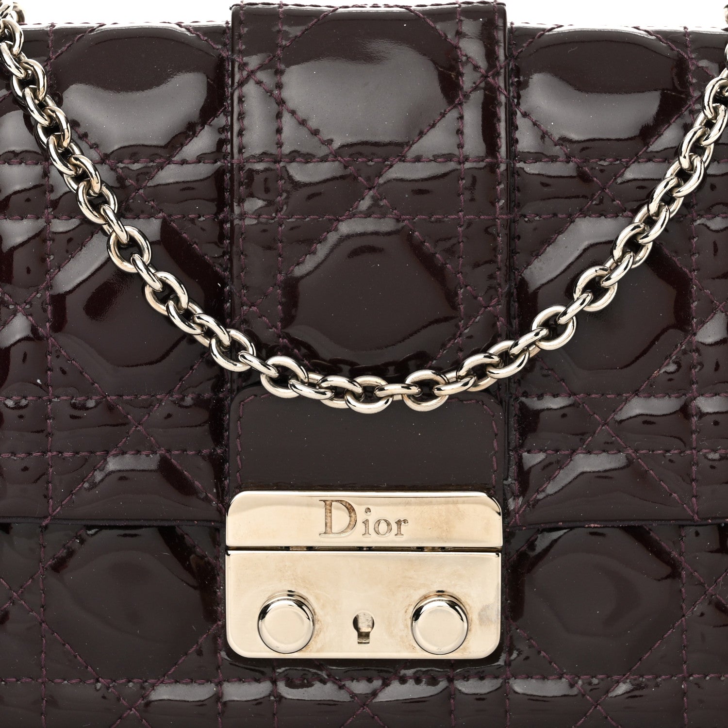 Christian Dior Patent Cannage New Lock Pouch Violet 8 of 16