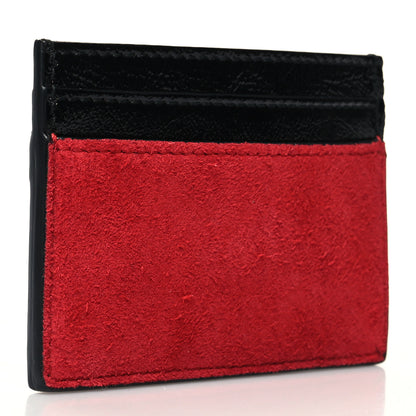 Gucci Suede Patent Ophidia Card Holder Hibiscus Red Black 3 of 9