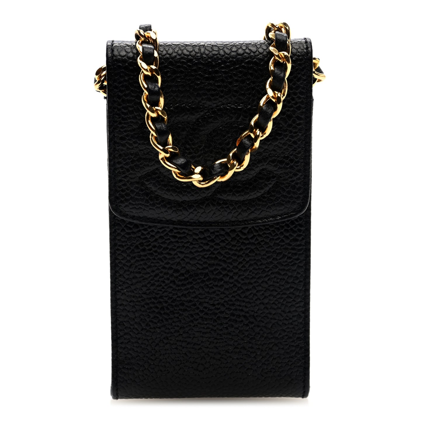 Caviar CC Phone Holder Crossbody Black