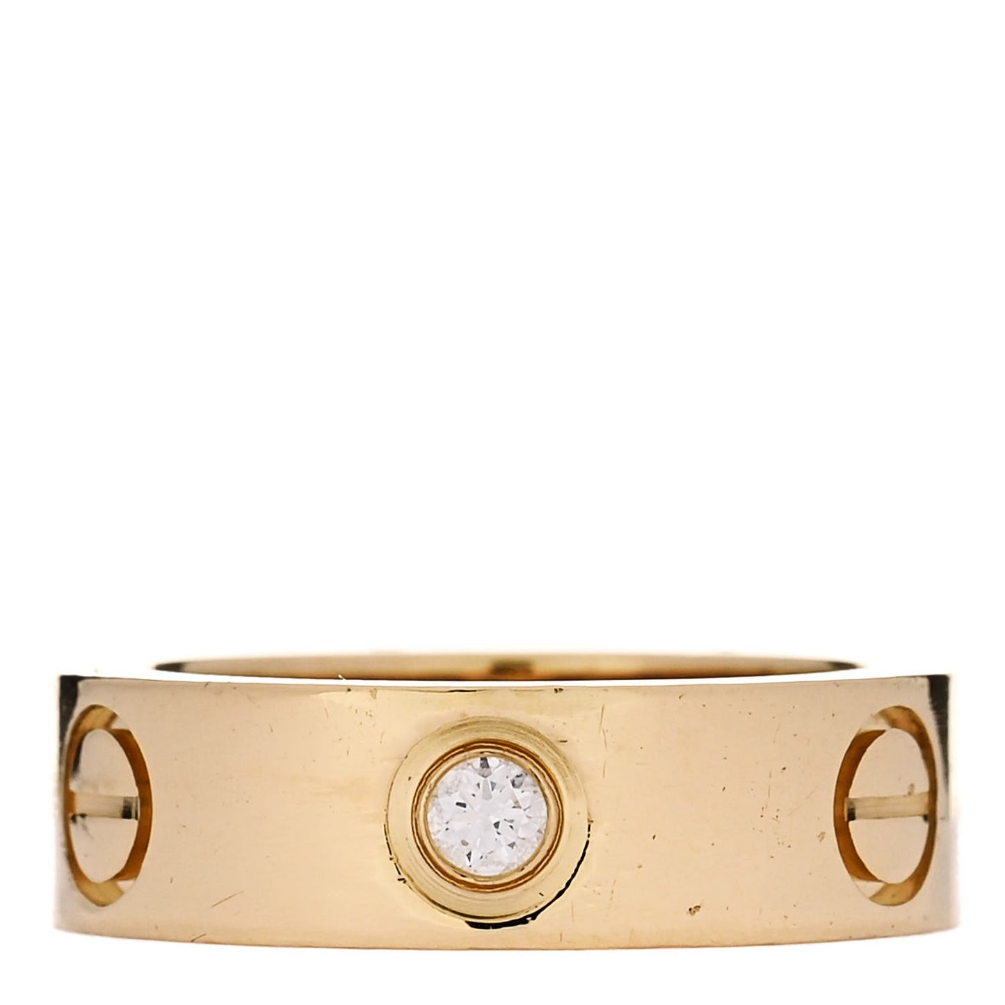 18K Yellow Gold 3 Diamond 5.5mm LOVE Ring 48 4.5