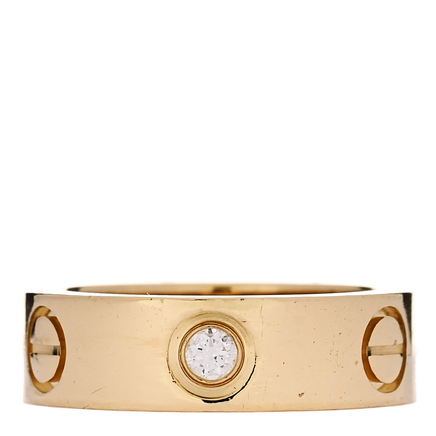 Cartier 18K Yellow Gold 3 Diamond 5.5mm LOVE Ring 48 4.5 1 of 5