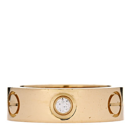 Cartier 18K Yellow Gold 3 Diamond 5.5mm LOVE Ring 48 4.5 1 of 5