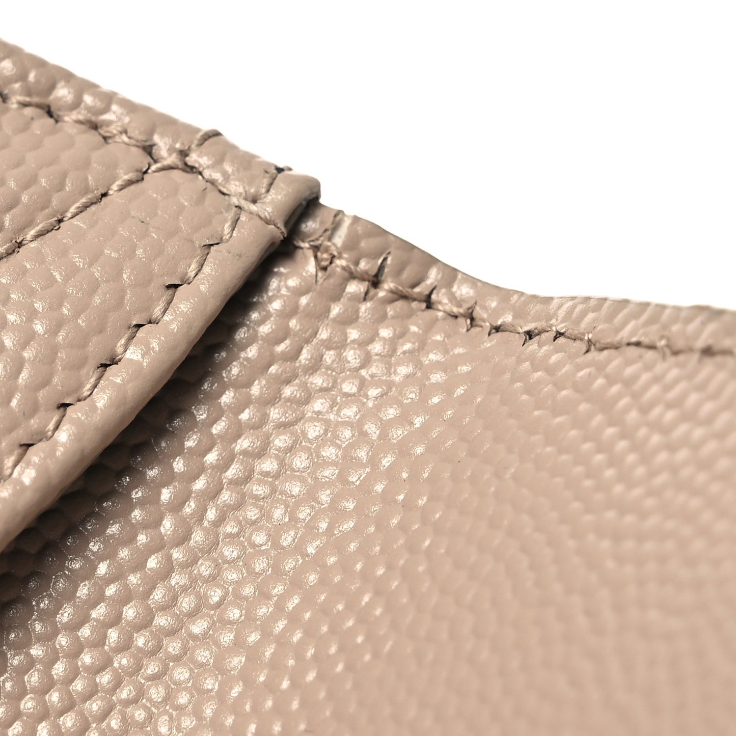 Grain De Poudre Matelasse Chevron Monogram Compact Wallet Dark Beige