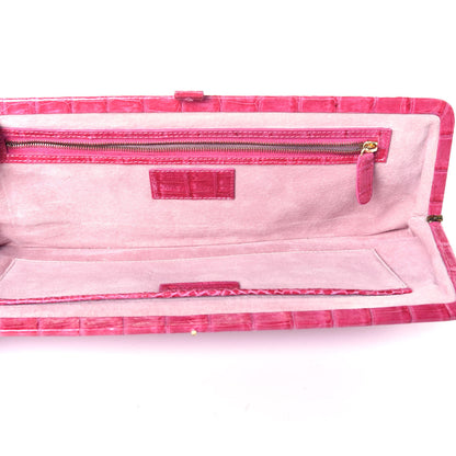 Nancy Gonzalez Crocodile Frame Clutch Fuchsia 4 of 8