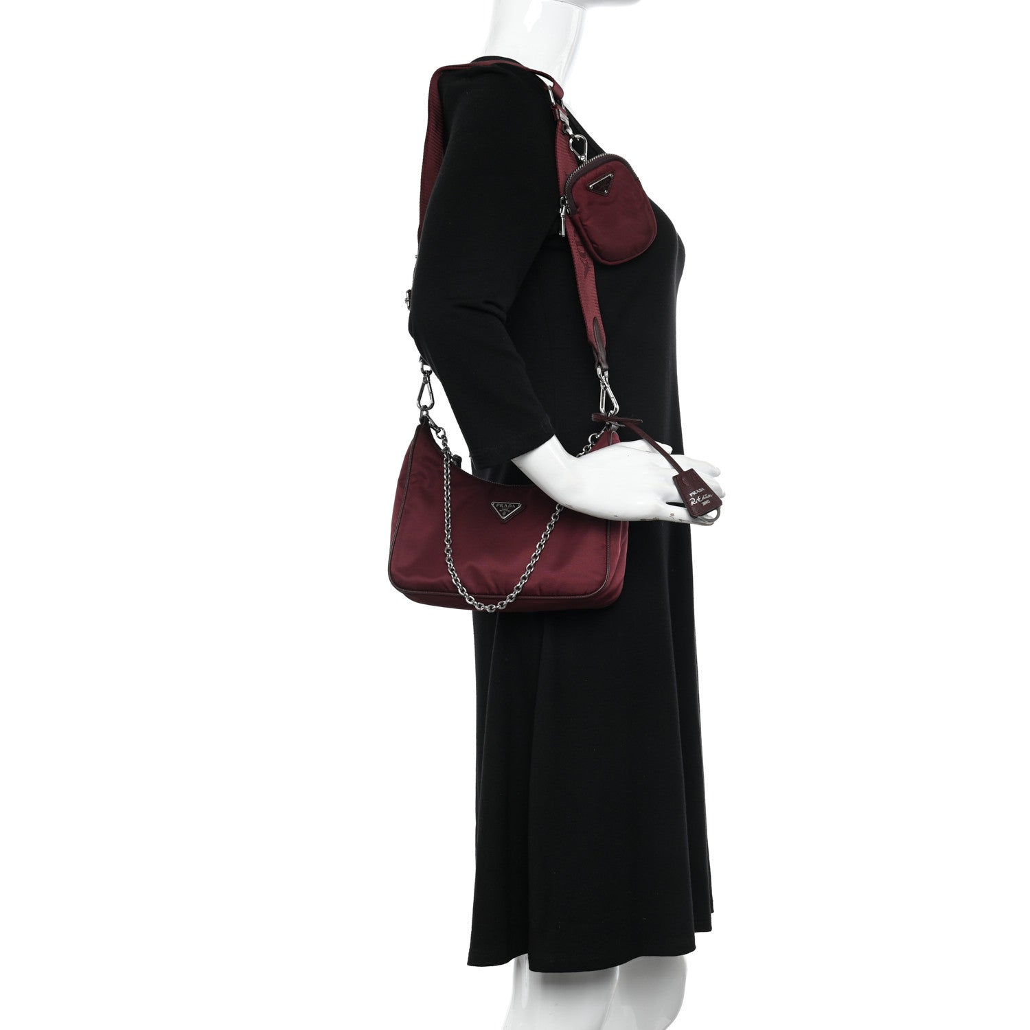 Prada Tessuto Nylon Re-Edition 2005 Shoulder Bag Granato 2 of 12