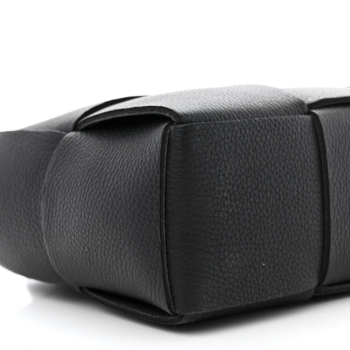 Grained Calfskin Intrecciato Candy Arco Tote Black