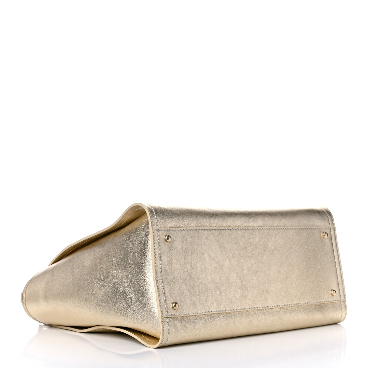 Metallic Calfskin Medium Deauville Tote Gold