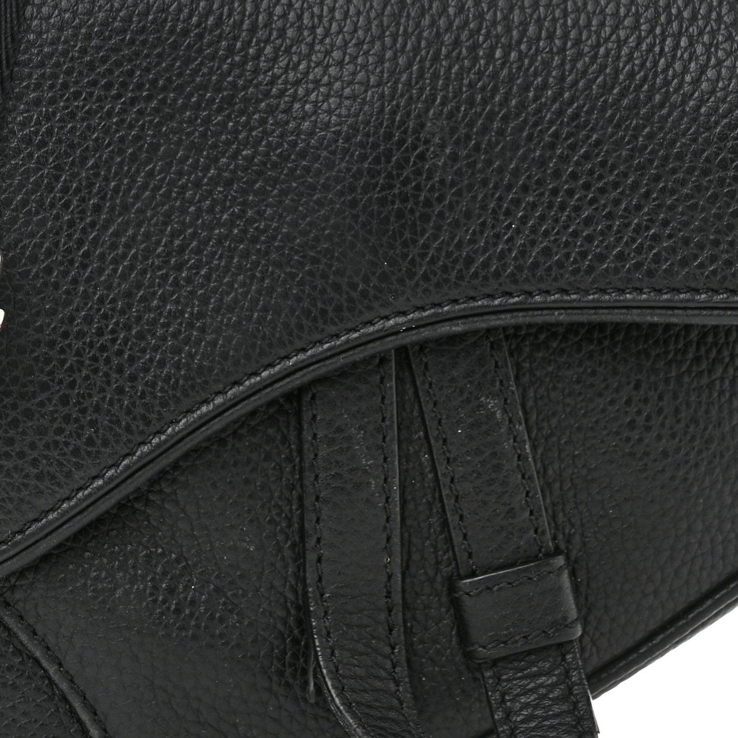Christian Dior Grained Calfskin Mens Mini Saddle Bag Black 9 of 14