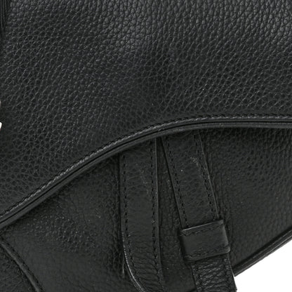 Christian Dior Grained Calfskin Mens Mini Saddle Bag Black 9 of 14