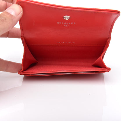 Chanel Goatskin Camellia Embossed Card Holder Red 7 of 13