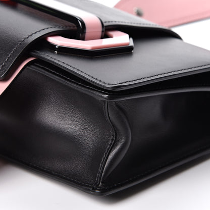 Prada City Calf Plex Ribbon Bag Black Rosa 8 of 8
