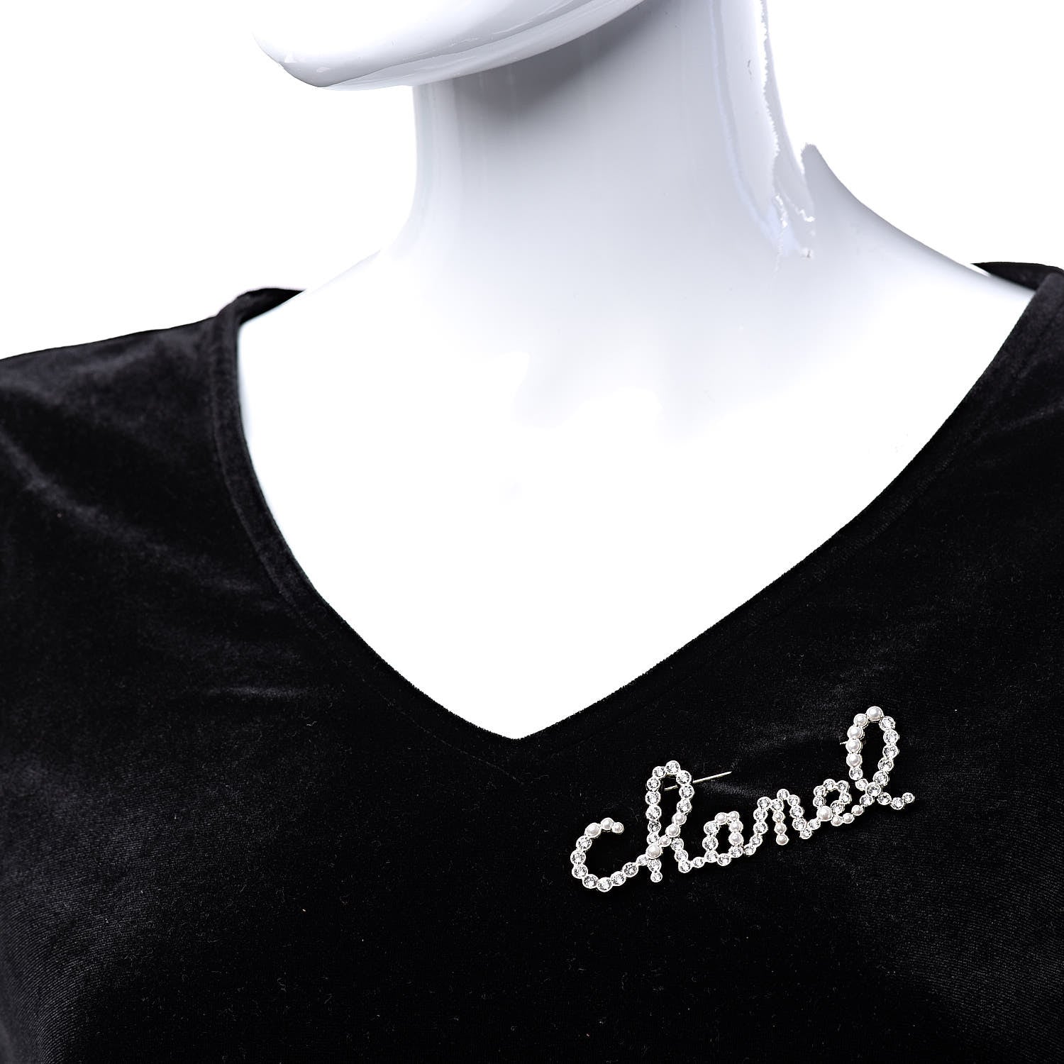 Chanel Metal Glass Swirling Pearls Brooch Pin Gold 2 of 5