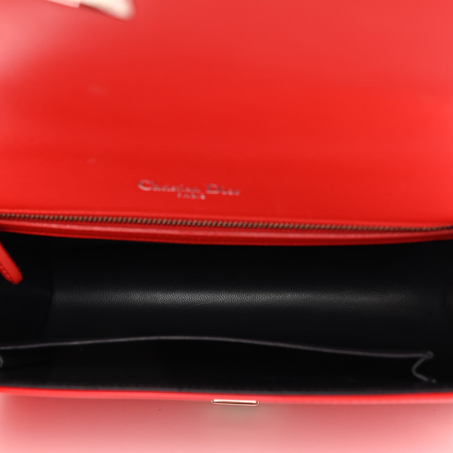 Patent Micro-Cannage Medium Diorama Flap Bag Red