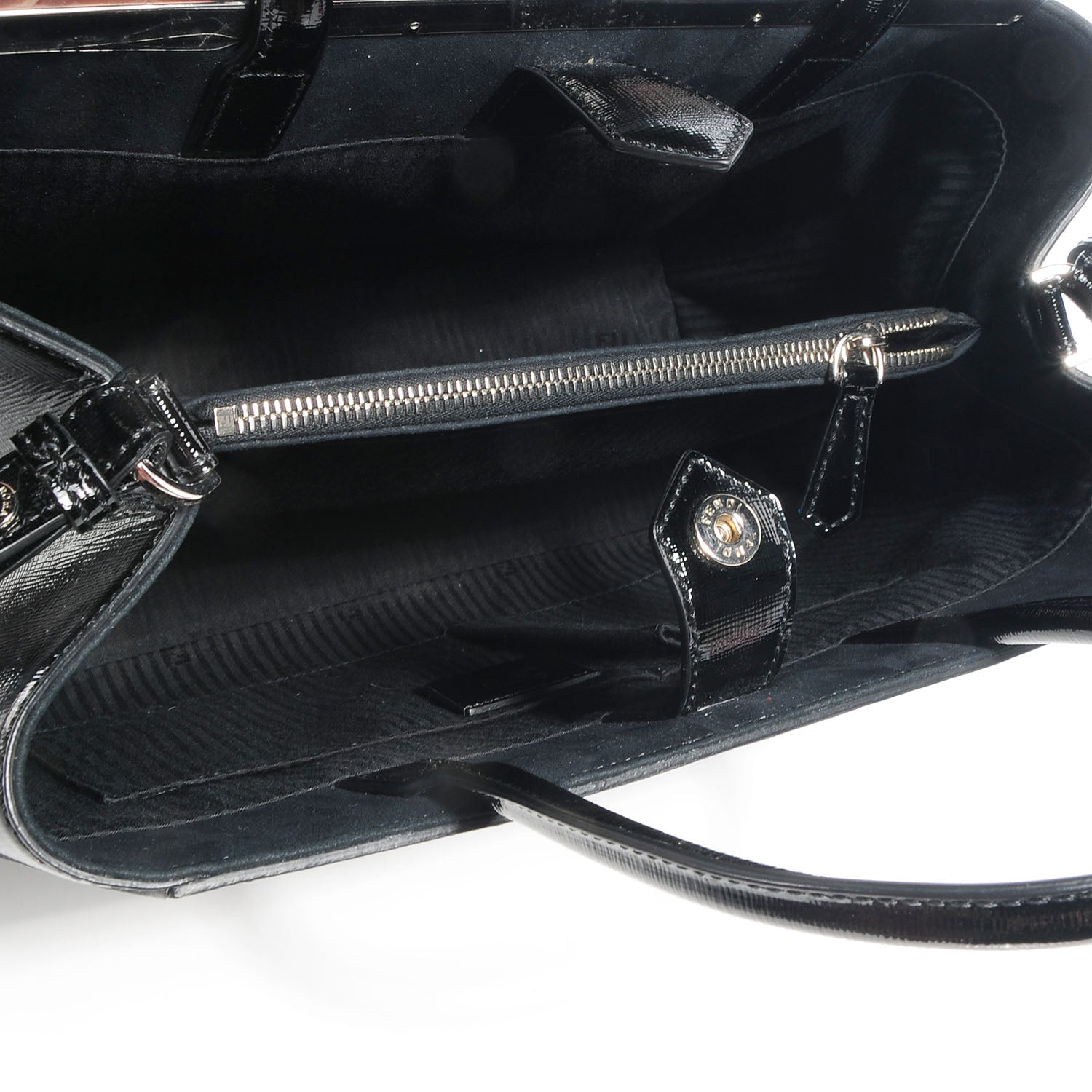 Fendi Patent Vitello Elite Regular 2Jours Tote Black 5 of 10