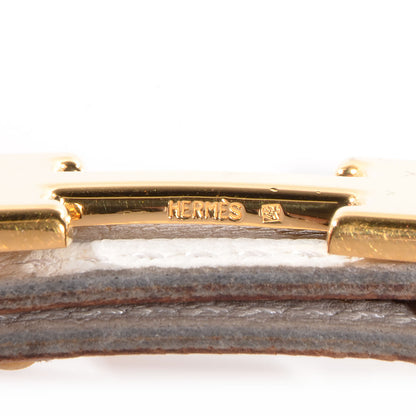 Hermes Swift Courchevel Reversible Polished Constance 18mm H Belt 65 Blanc Gold 4 of 6