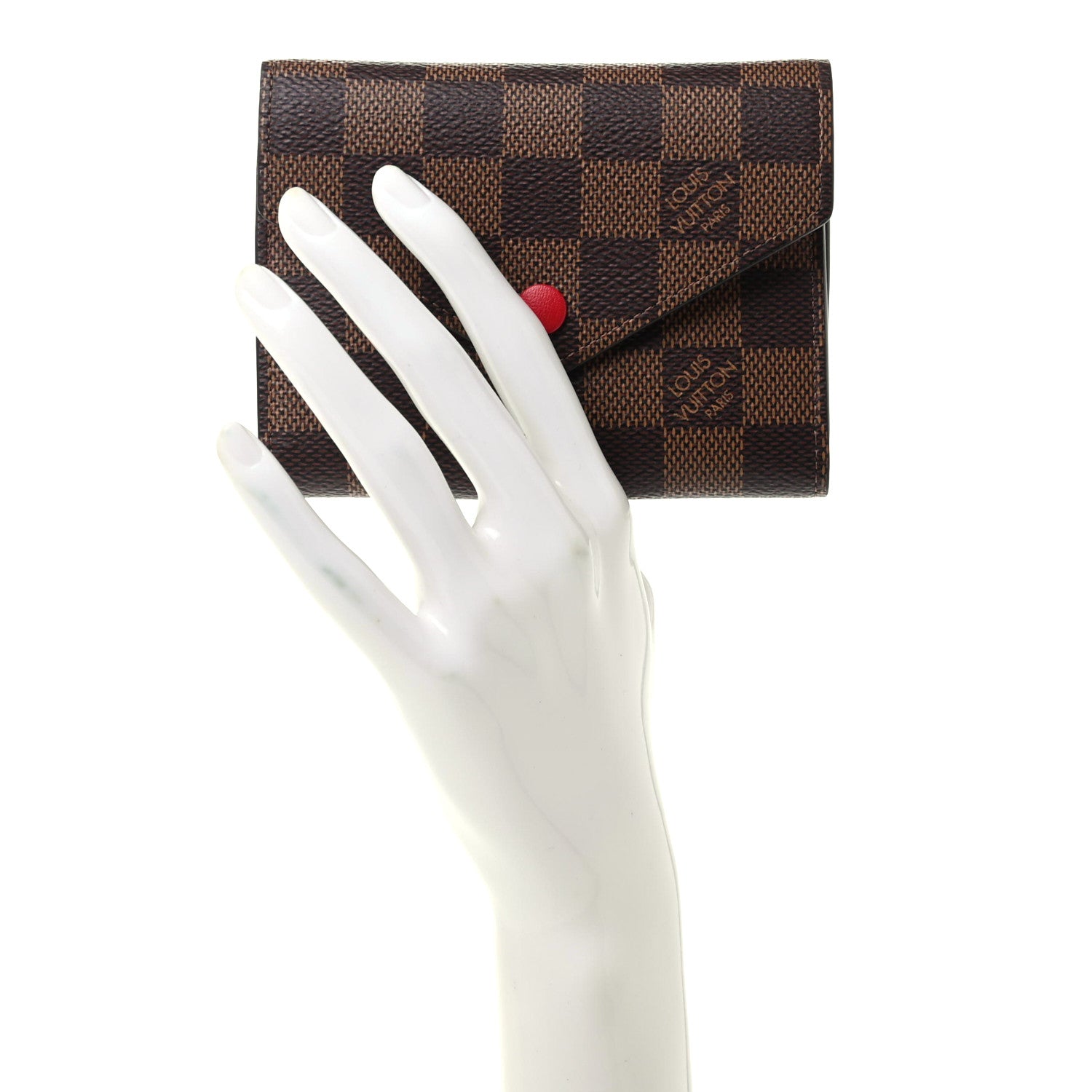 Louis Vuitton Damier Ebene Victorine Wallet Cherry 2 of 7