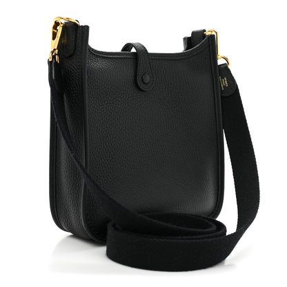 Hermes Taurillon Clemence Evelyne TPM Black 3 of 9