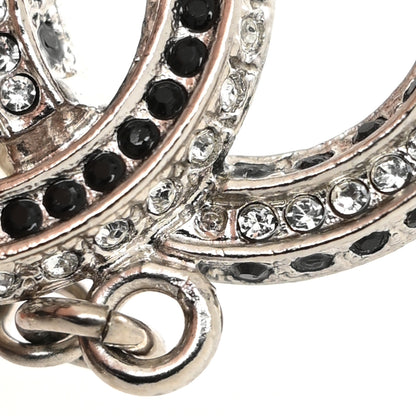Chanel Metal Pearl Crystal Bead CC Long Necklace Silver Black 6 of 6