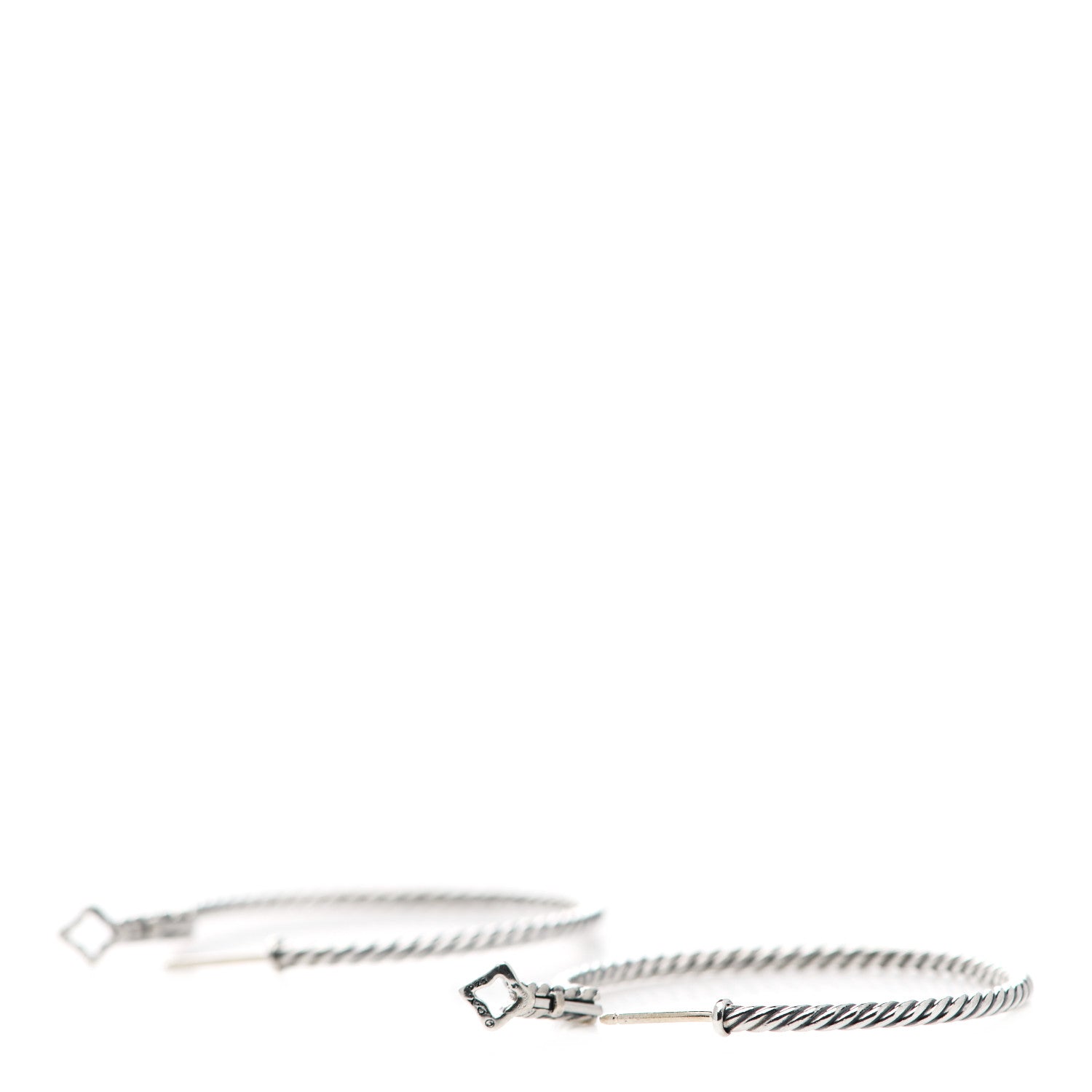 David Yurman Sterling Silver 36mm Large Cable Classics Hoop Earrings 3 of 4