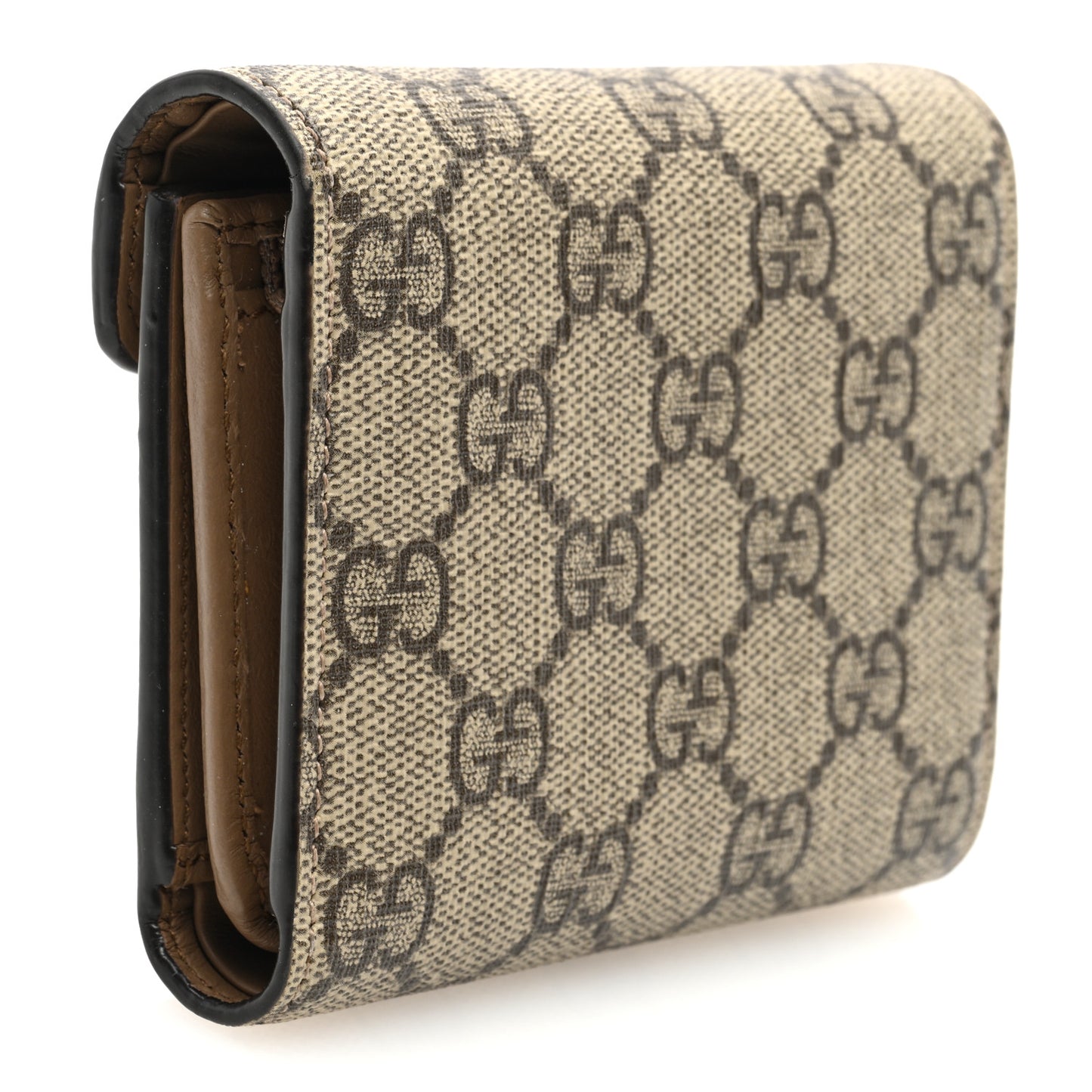 GG Supreme Monogram Dionysus Card Case Wallet Beige Taupe